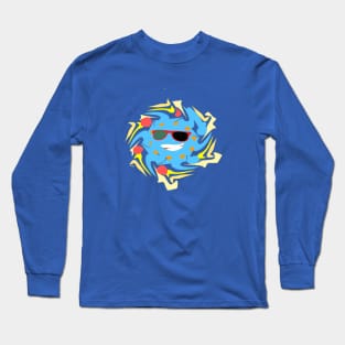 sun blue wears glasses Long Sleeve T-Shirt